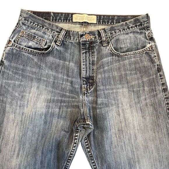Wrangler Jeans Co. Blue Whisker Faded Cotton Relaxed Straight Jeans Size 32 X 32 - Picture 6 of 11